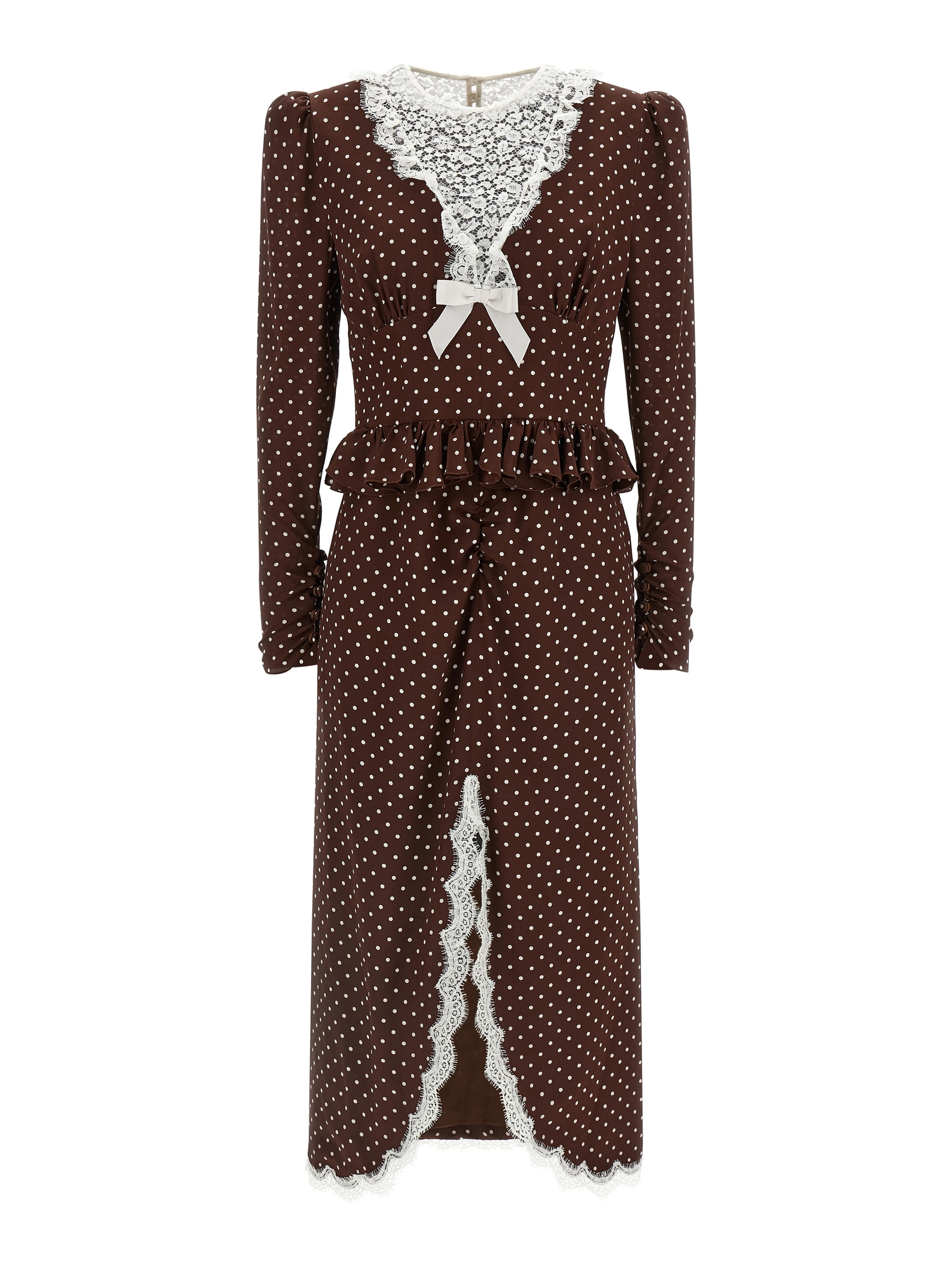 Brown Silk Midi Dress