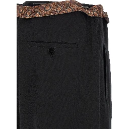 Black Cotton Casual Pants