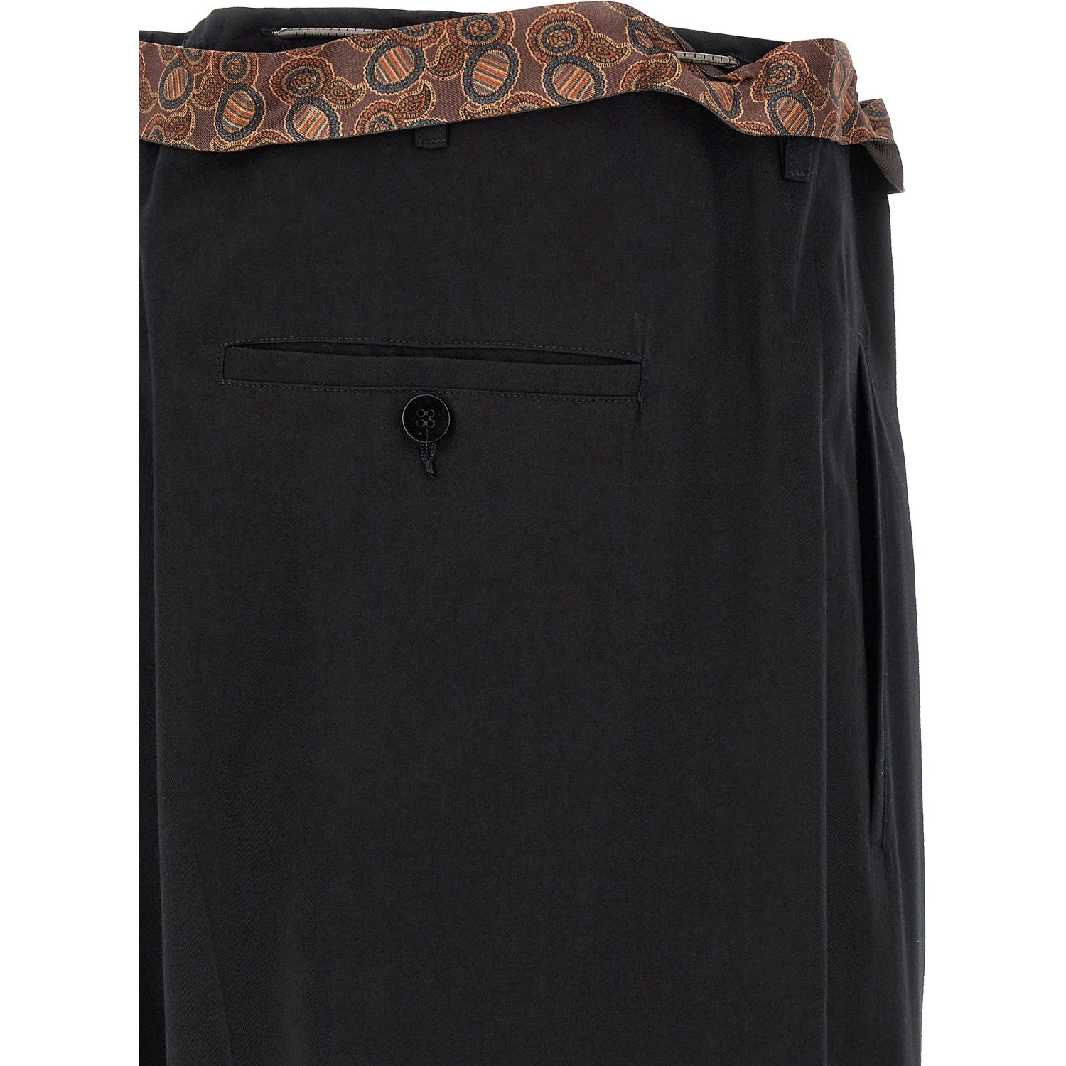 Black Cotton Casual Pants