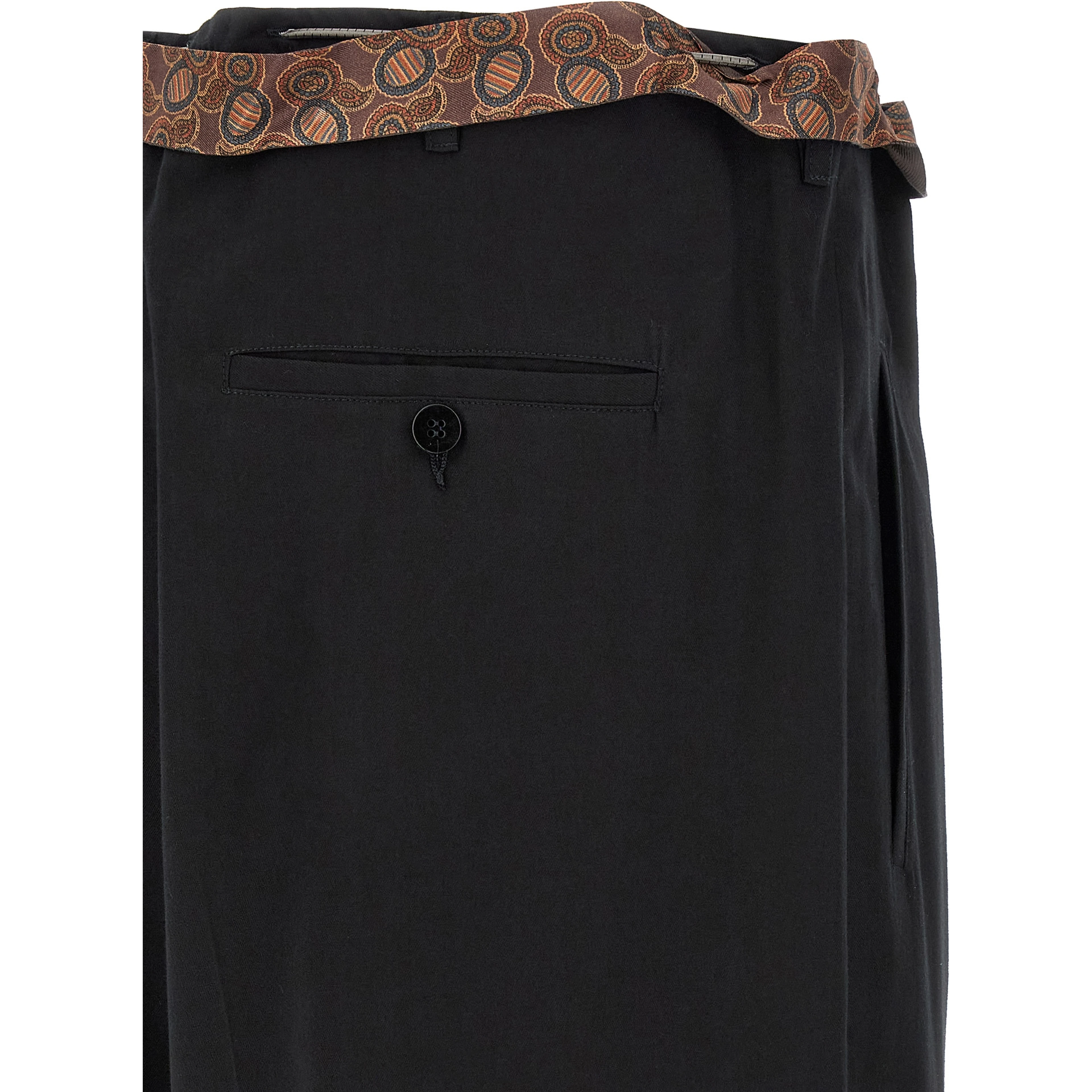 Black Cotton Casual Pants