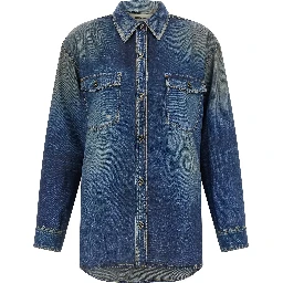 Blue Polyester Blouse