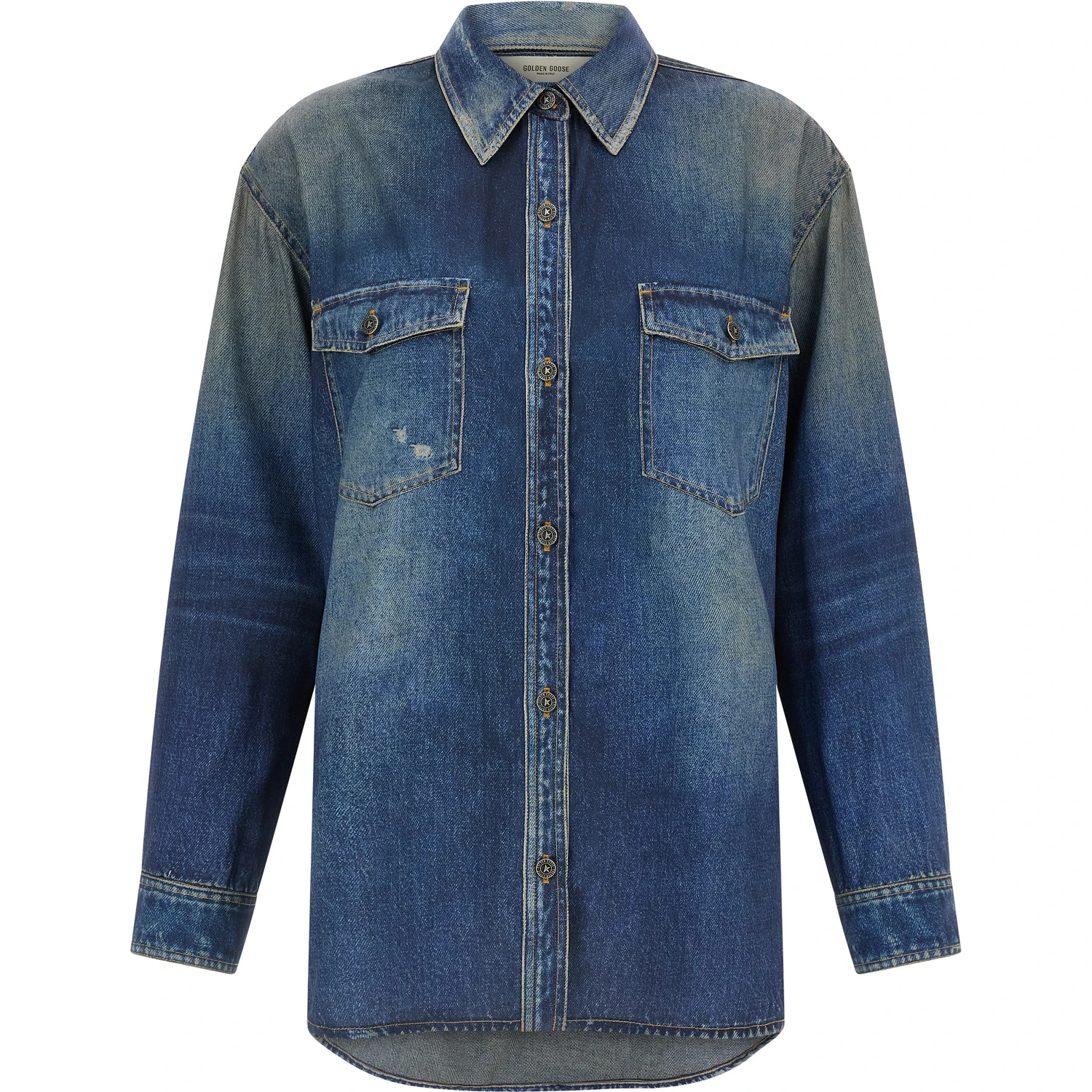 Blue Polyester Blouse