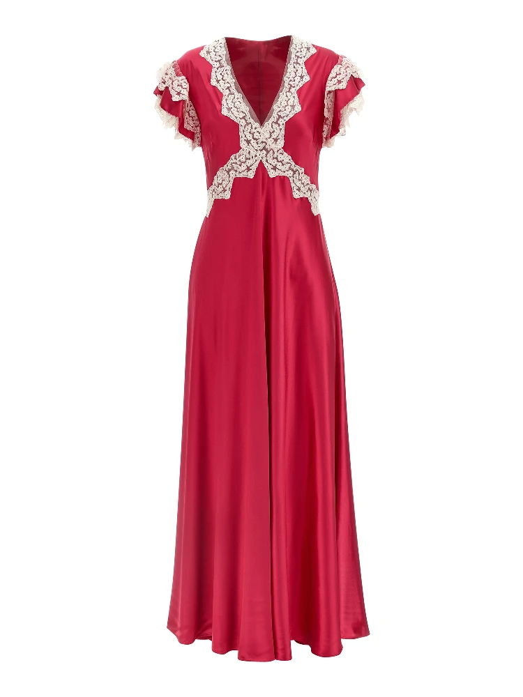 Fuchsia Viscose Long Dress