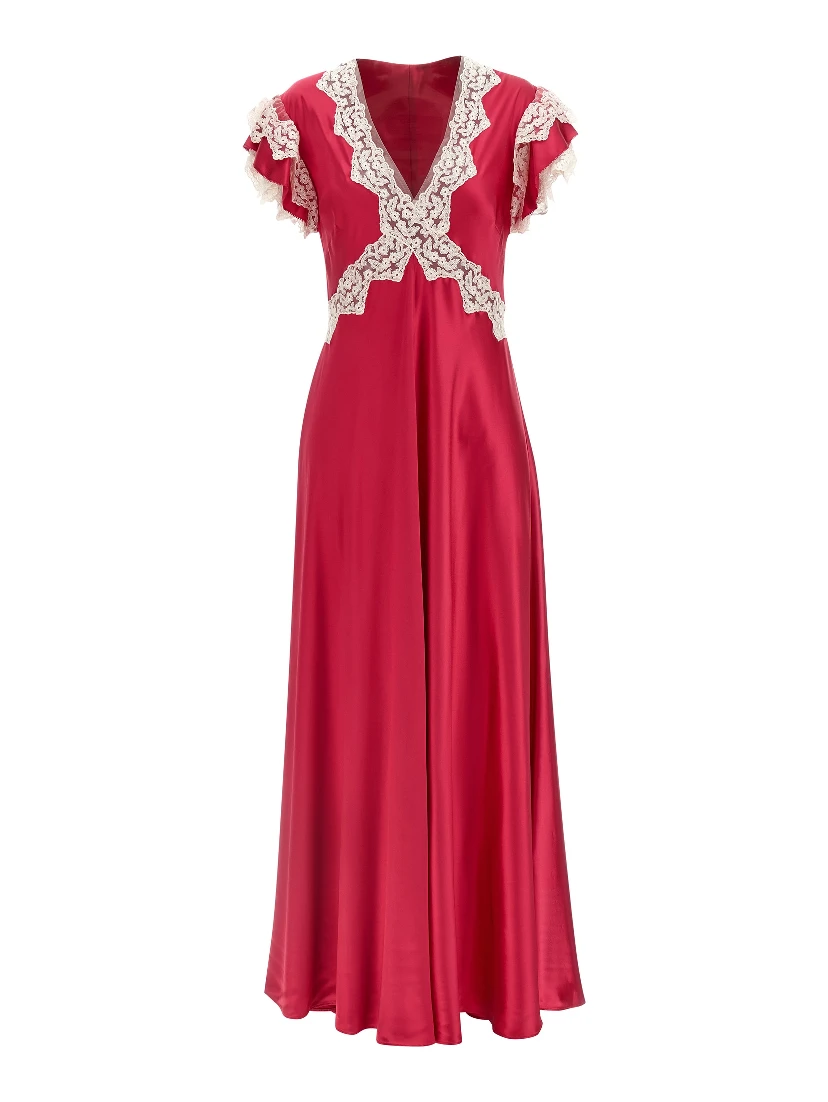 Fuchsia Viscose Long Dress
