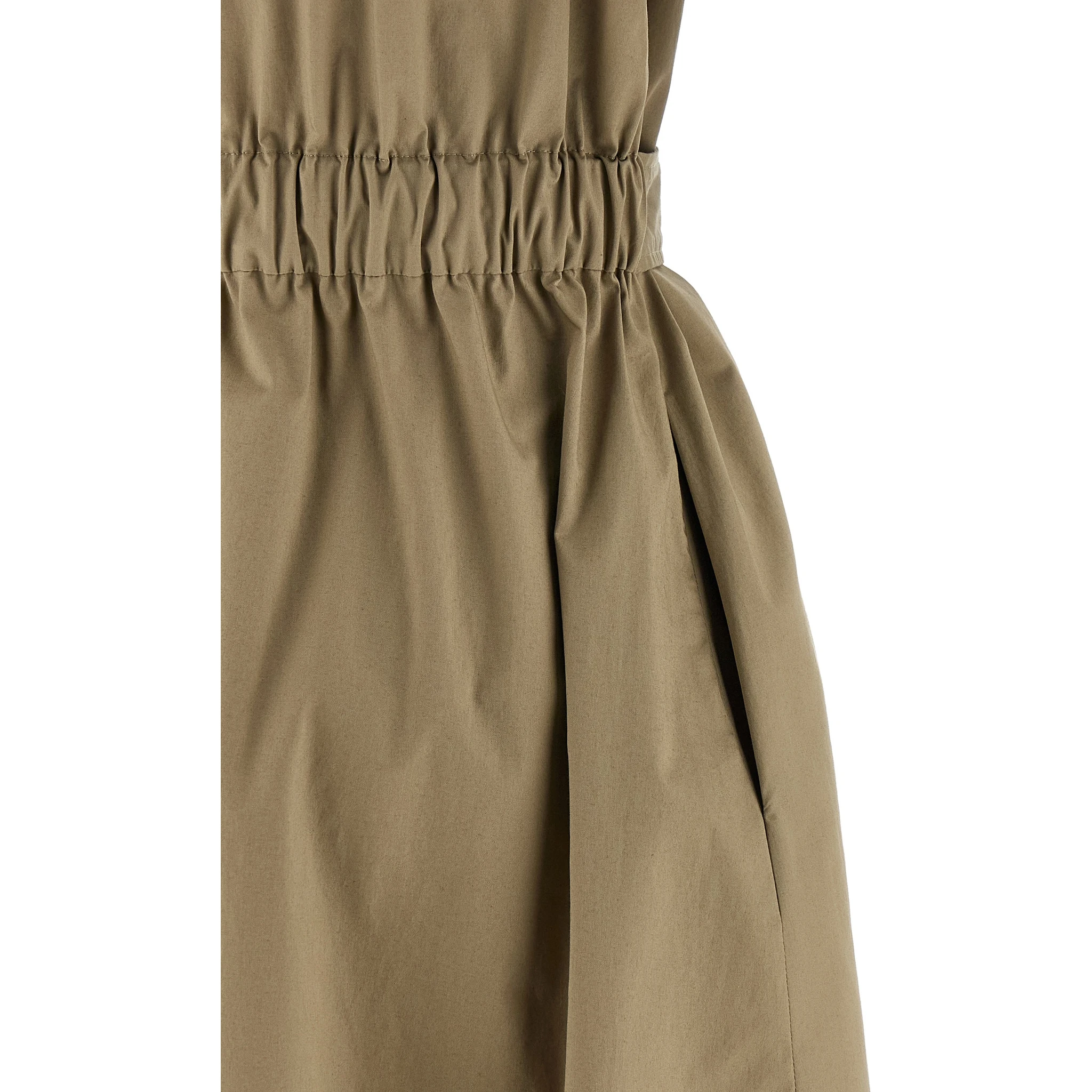 Bicolor Cotton Midi Dress