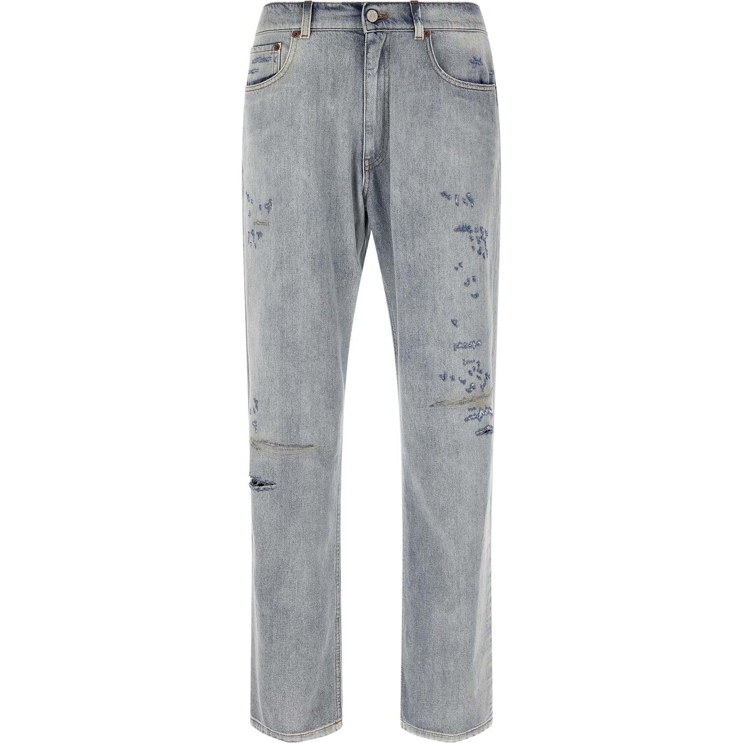 Blue Cotton Relaxed Fit Jeans