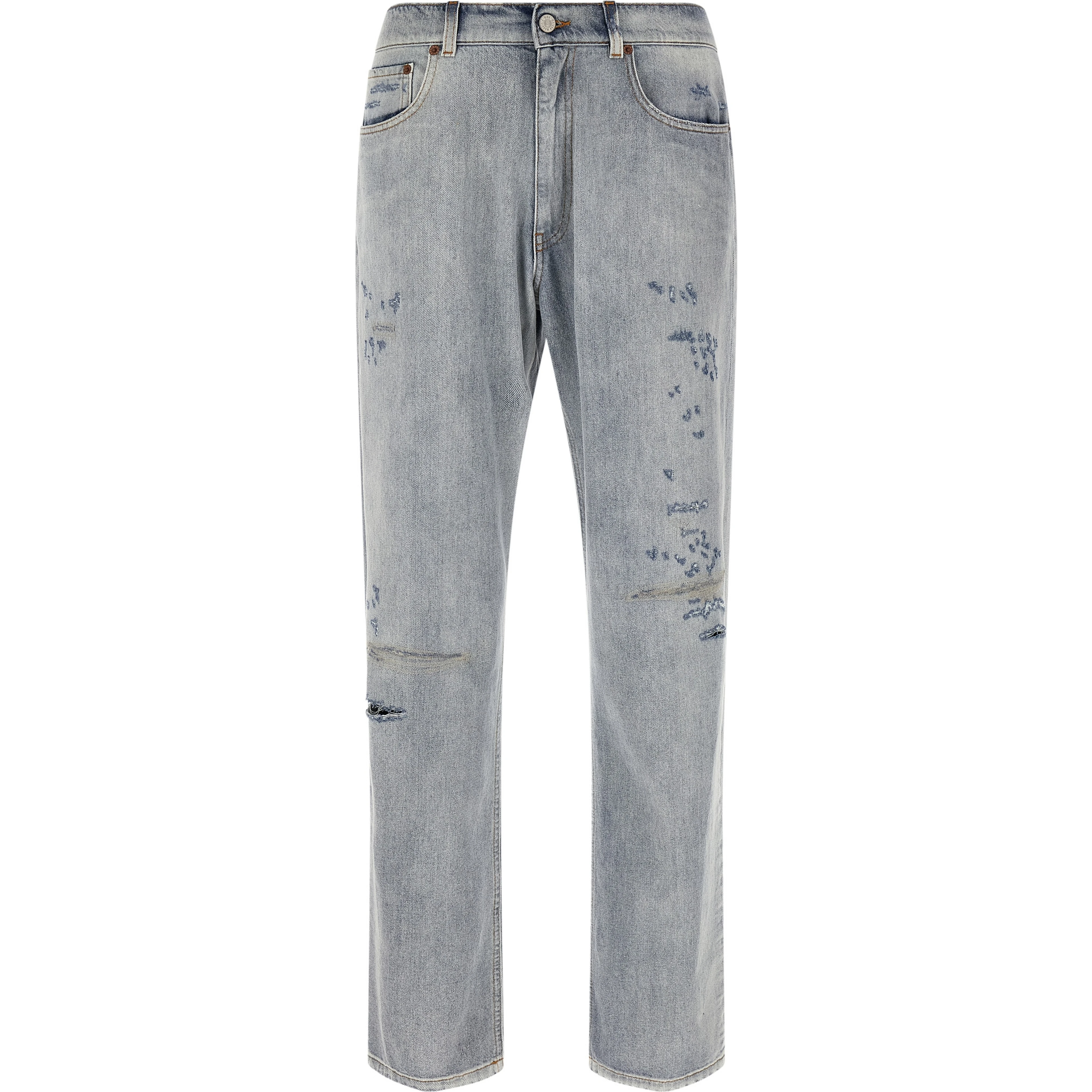 Blue Cotton Relaxed Fit Jeans