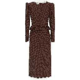 Brown Silk Midi Dress