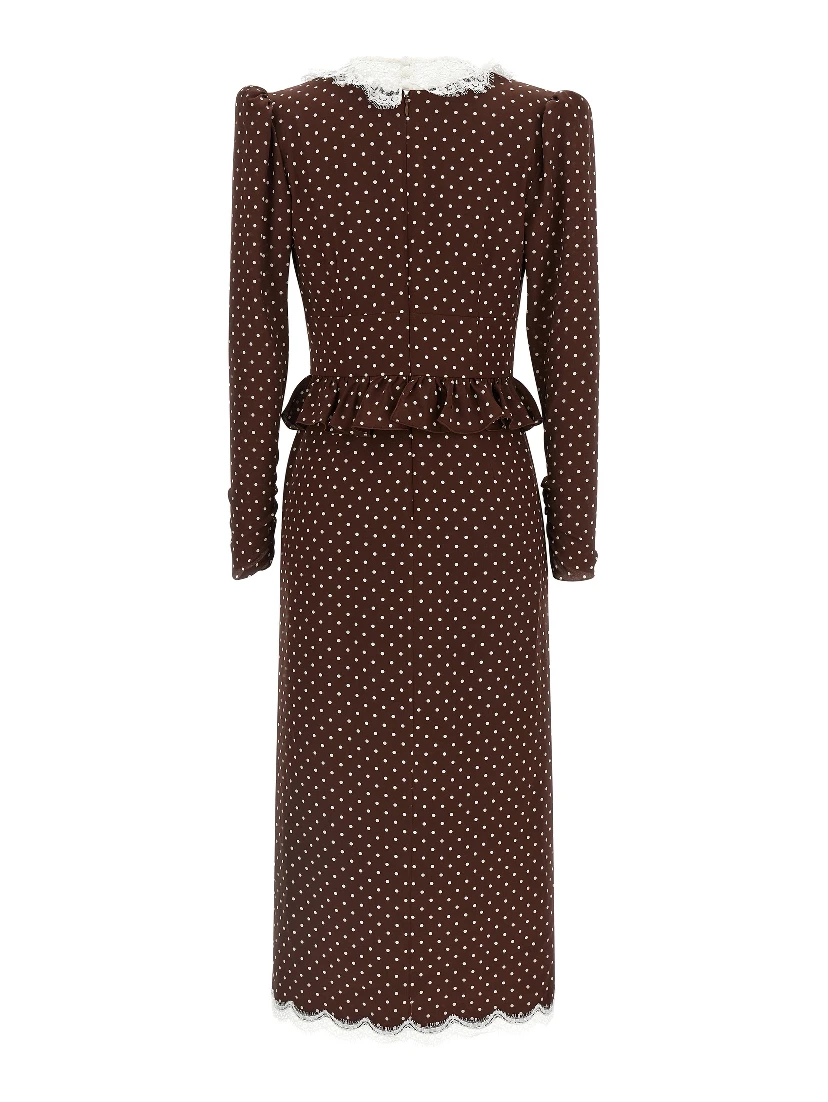 Brown Silk Midi Dress