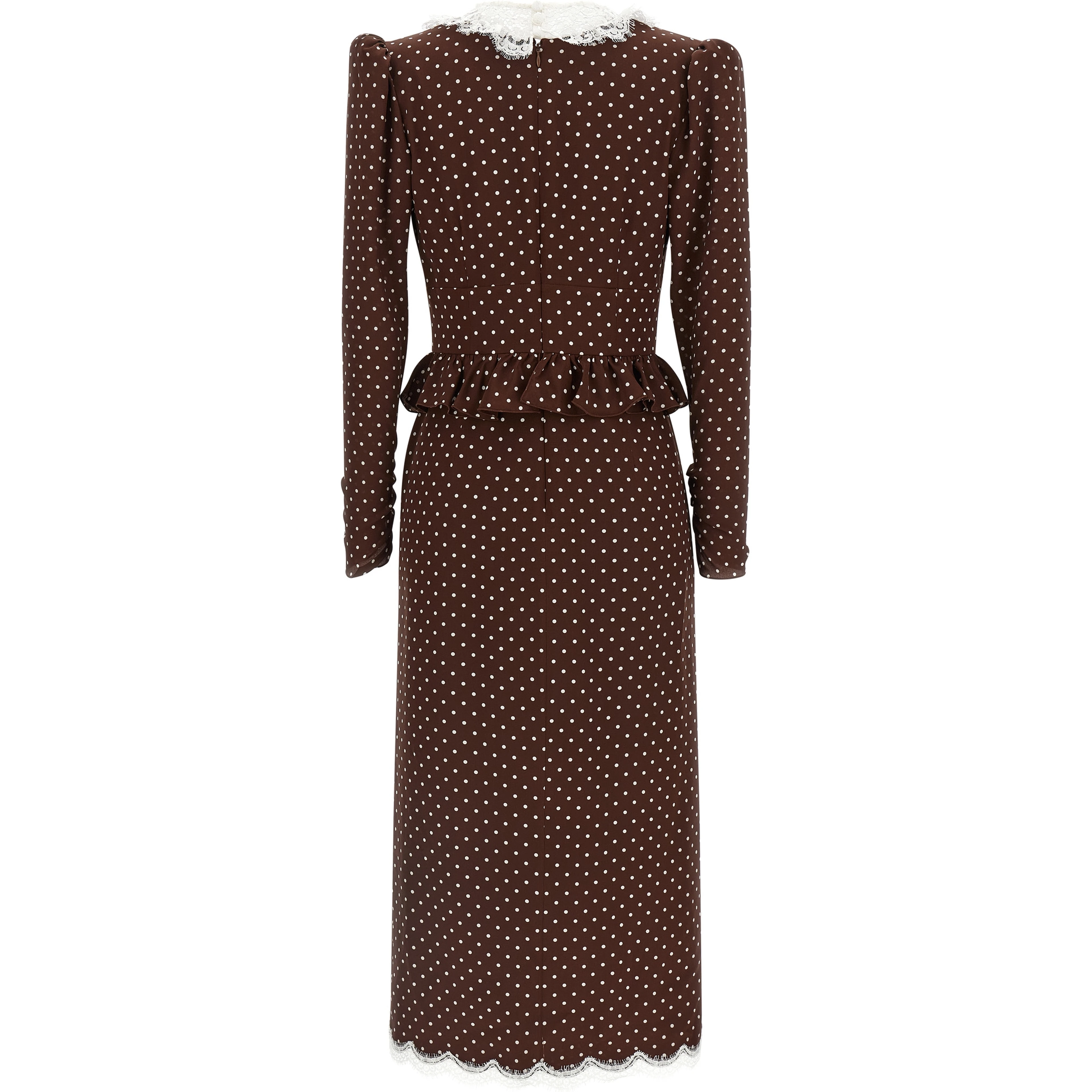 Brown Silk Midi Dress