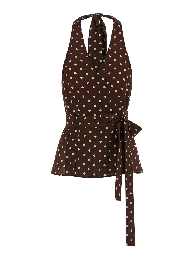 Brown Silk Tank Tops