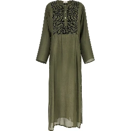Bicolor Silk Long Dress