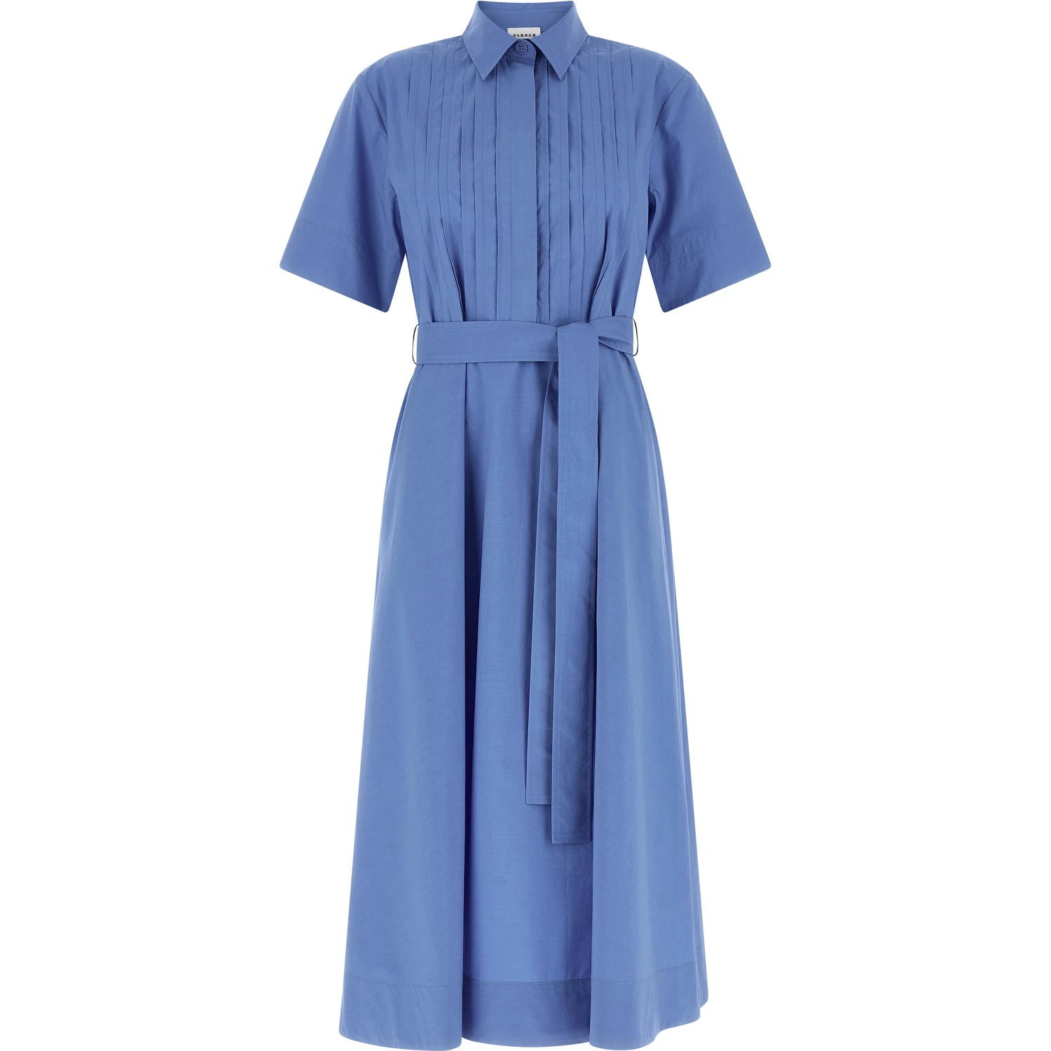 Blue Cotton Midi Dress