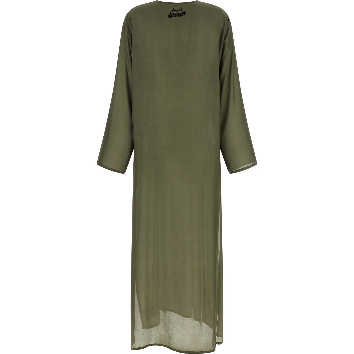 Bicolor Silk Long Dress