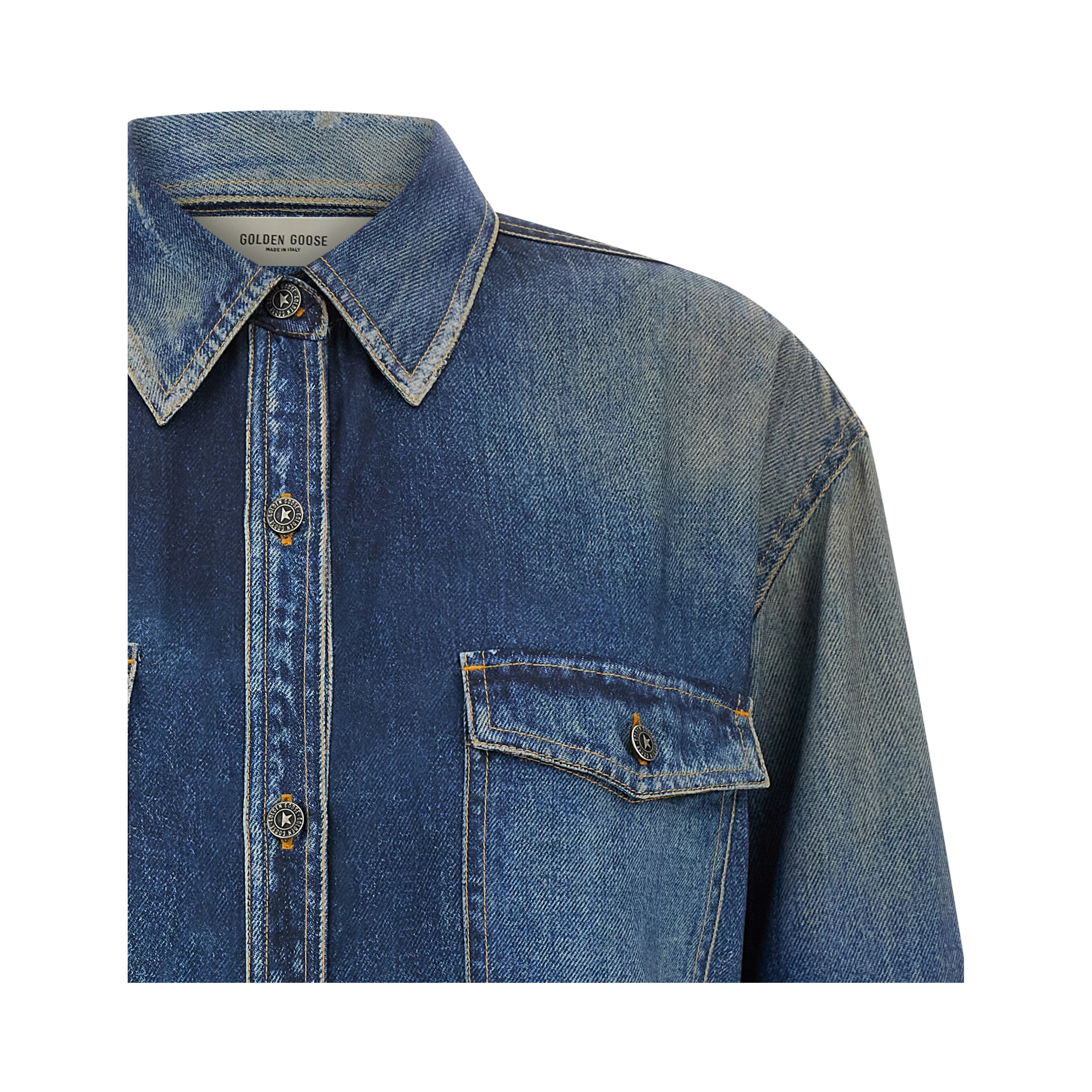 Blue Polyester Blouse