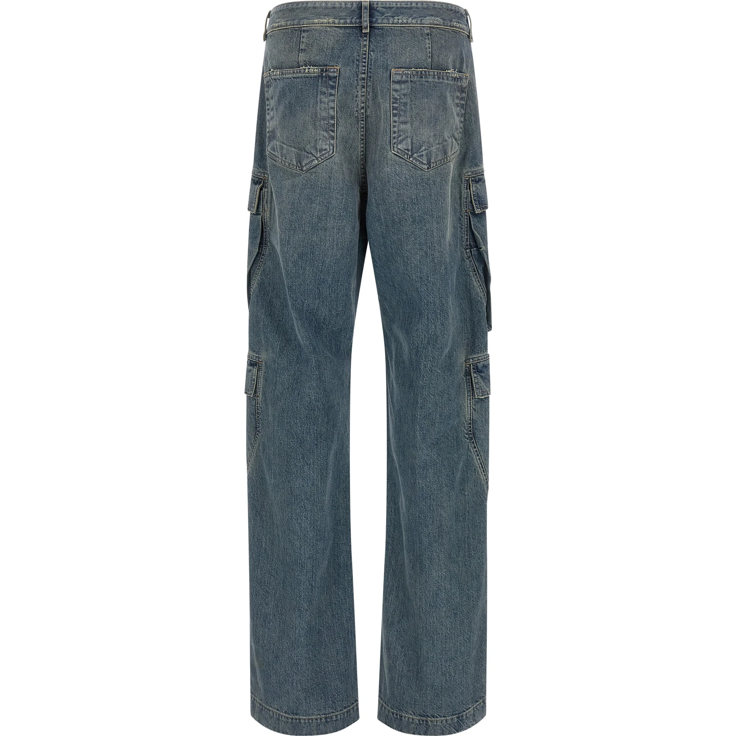 Blue Cotton Cargo Pants
