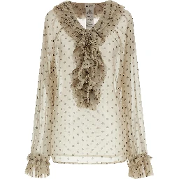 Beige Polyester Blouse