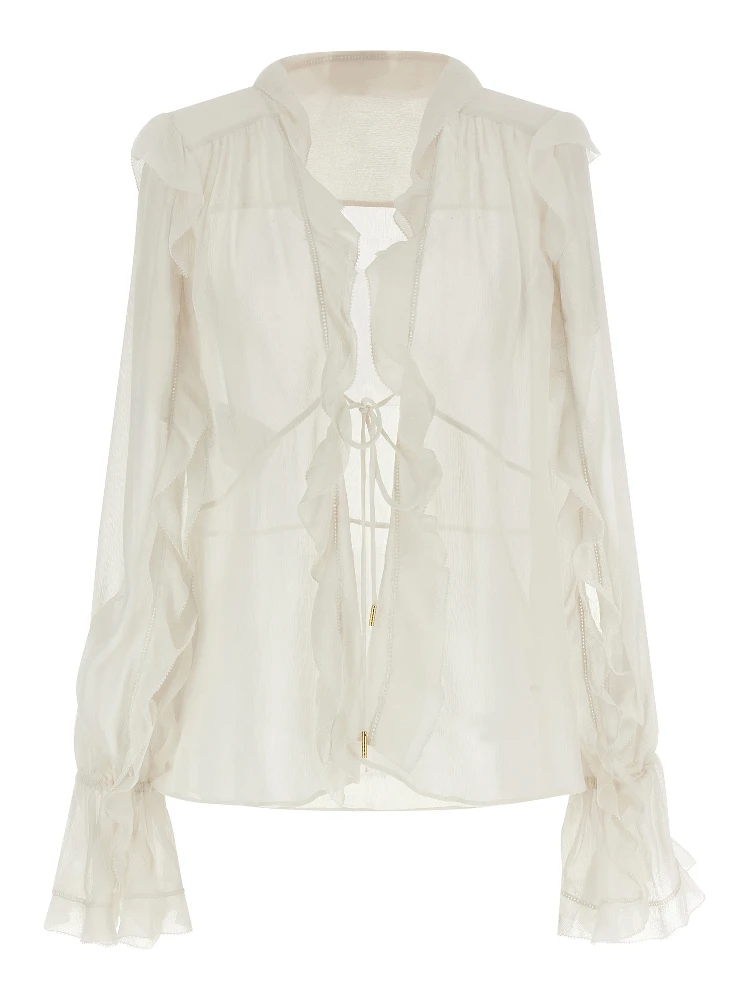 Beige Acetate Blouse