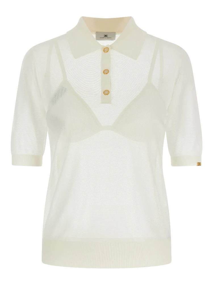 White Viscose Polo Shirt