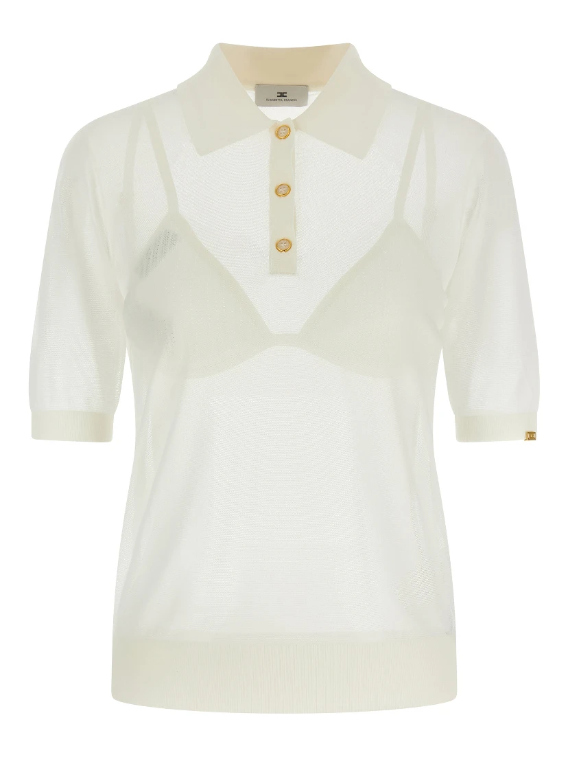 White Viscose Polo Shirt