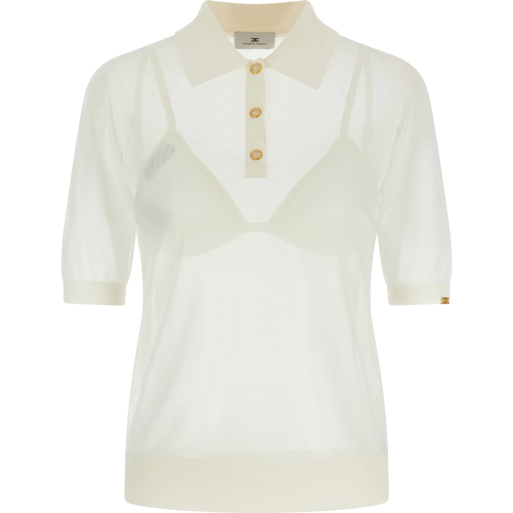 White Viscose Polo Shirt