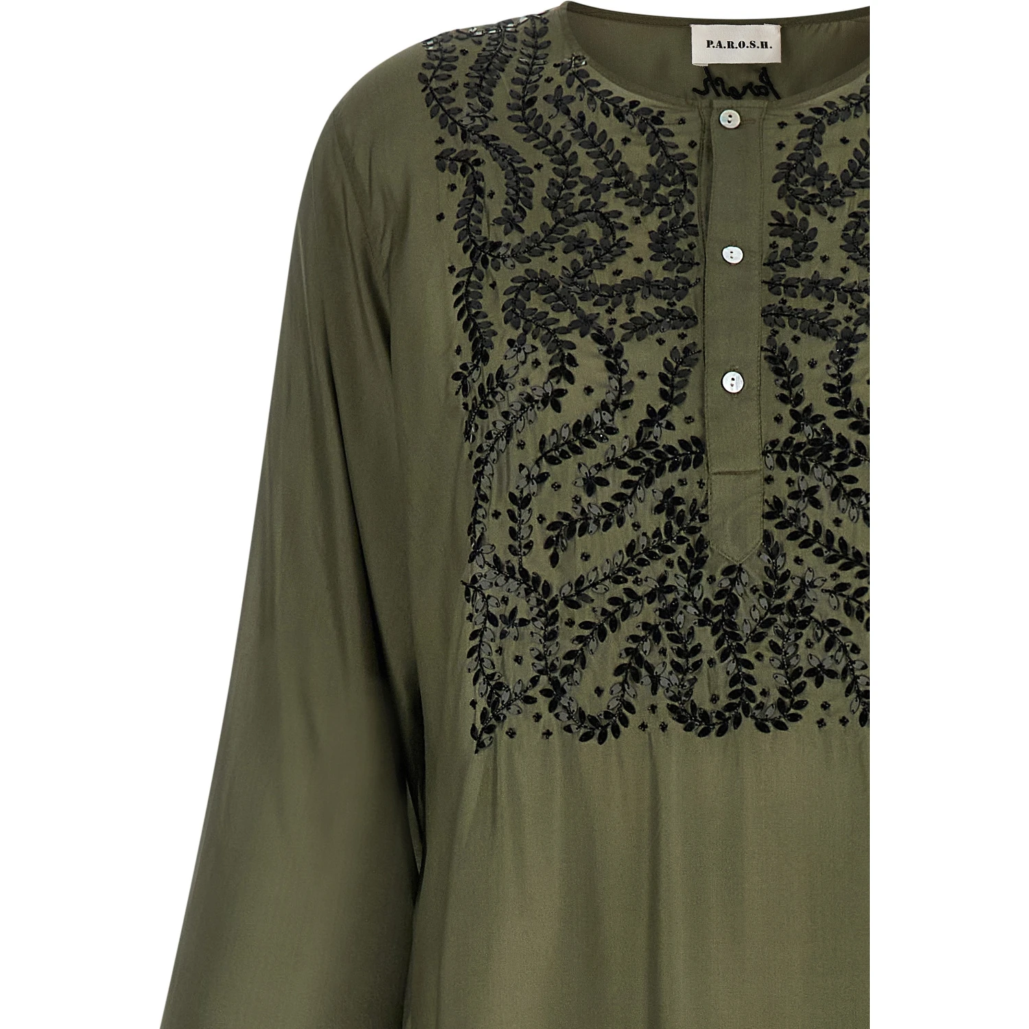 Bicolor Silk Long Dress