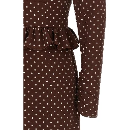 Brown Silk Midi Dress