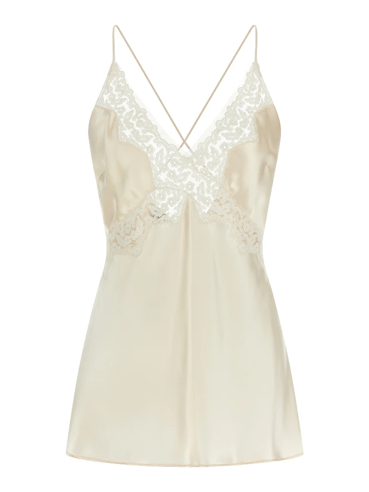 Beige Viscose Tank Tops