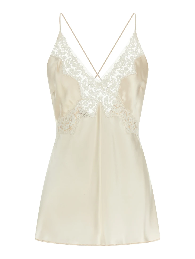 Beige Viscose Tank Tops