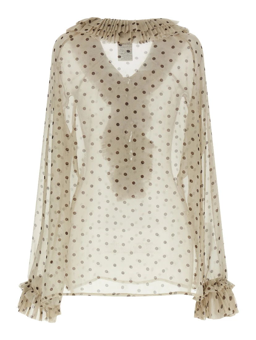 Beige Polyester Blouse