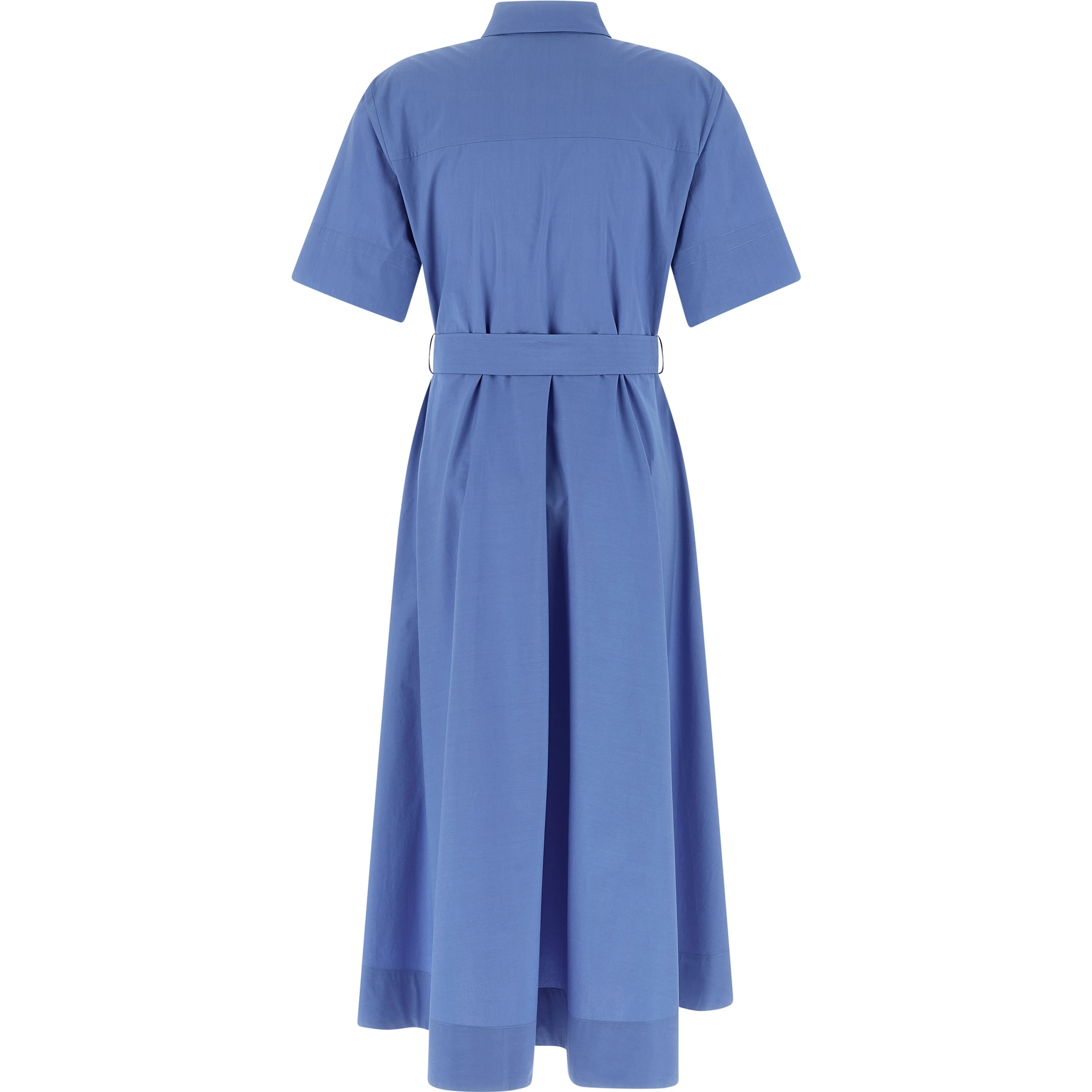 Blue Cotton Midi Dress