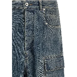 Blue Cotton Cargo Pants