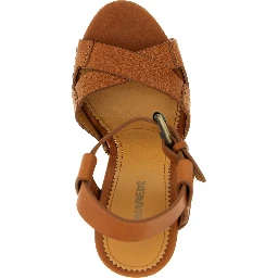 Brown Calfskin Stiletto Heel Sandals