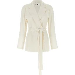 White Polyester Blazer