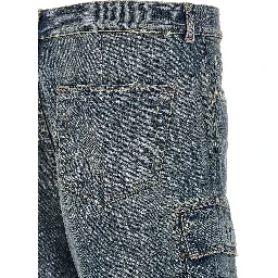 Blue Cotton Cargo Pants