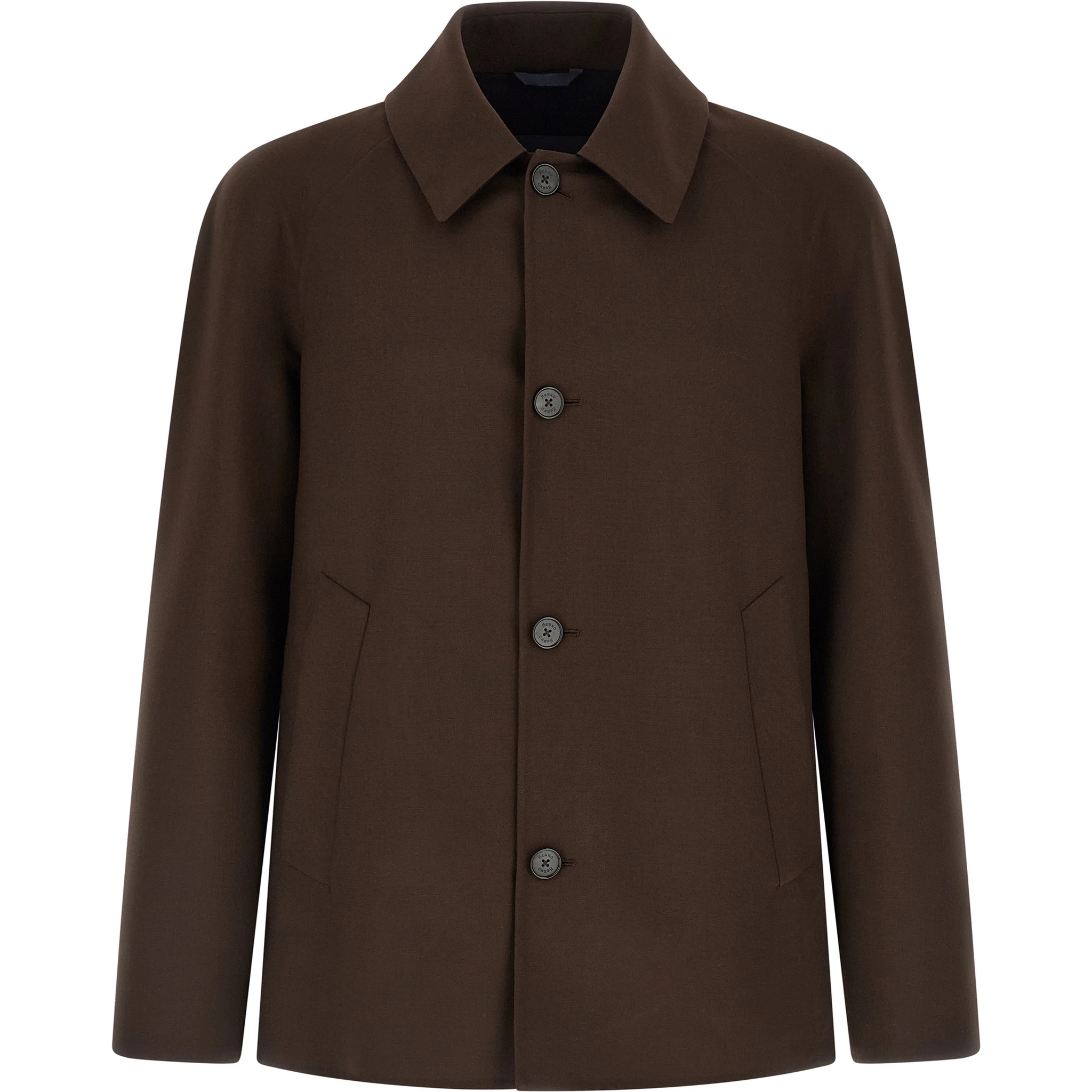 Brown Polyester Full-Length Jacket