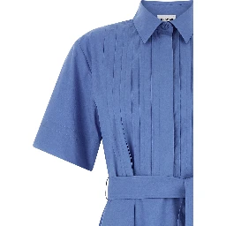 Blue Cotton Midi Dress
