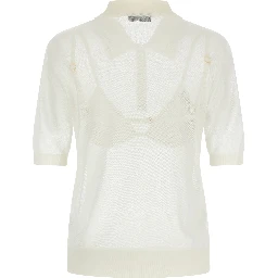 White Viscose Polo Shirt