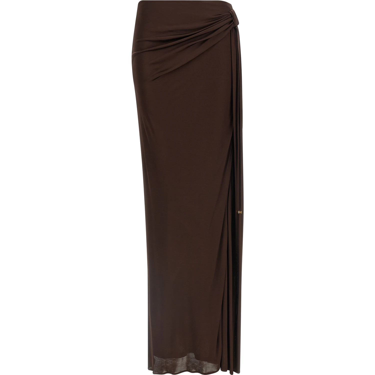 Brown Viscose Mini Skirt