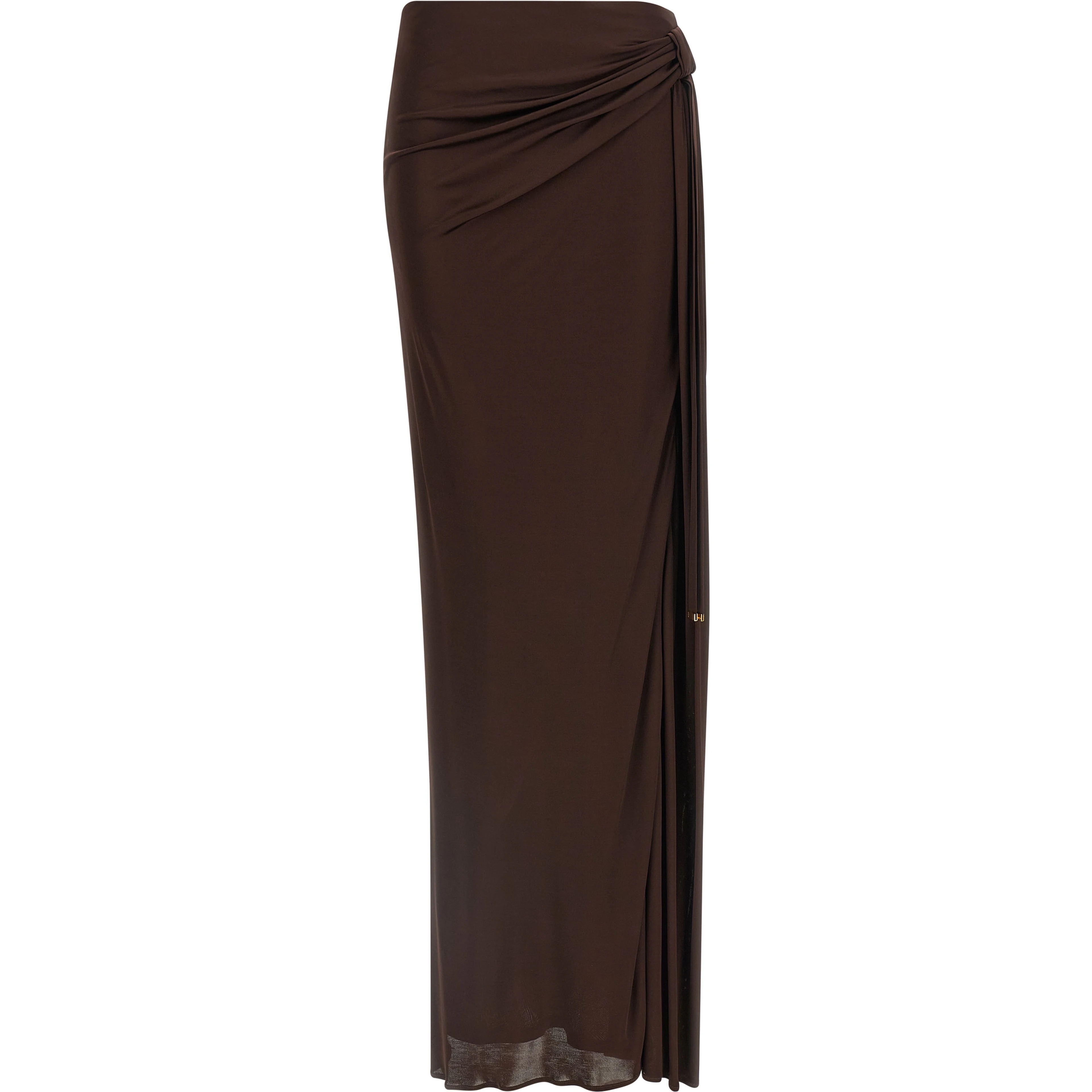 Brown Viscose Mini Skirt