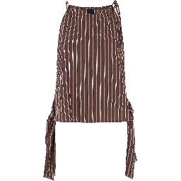 Brown Viscose Sleeveles T-Shirt