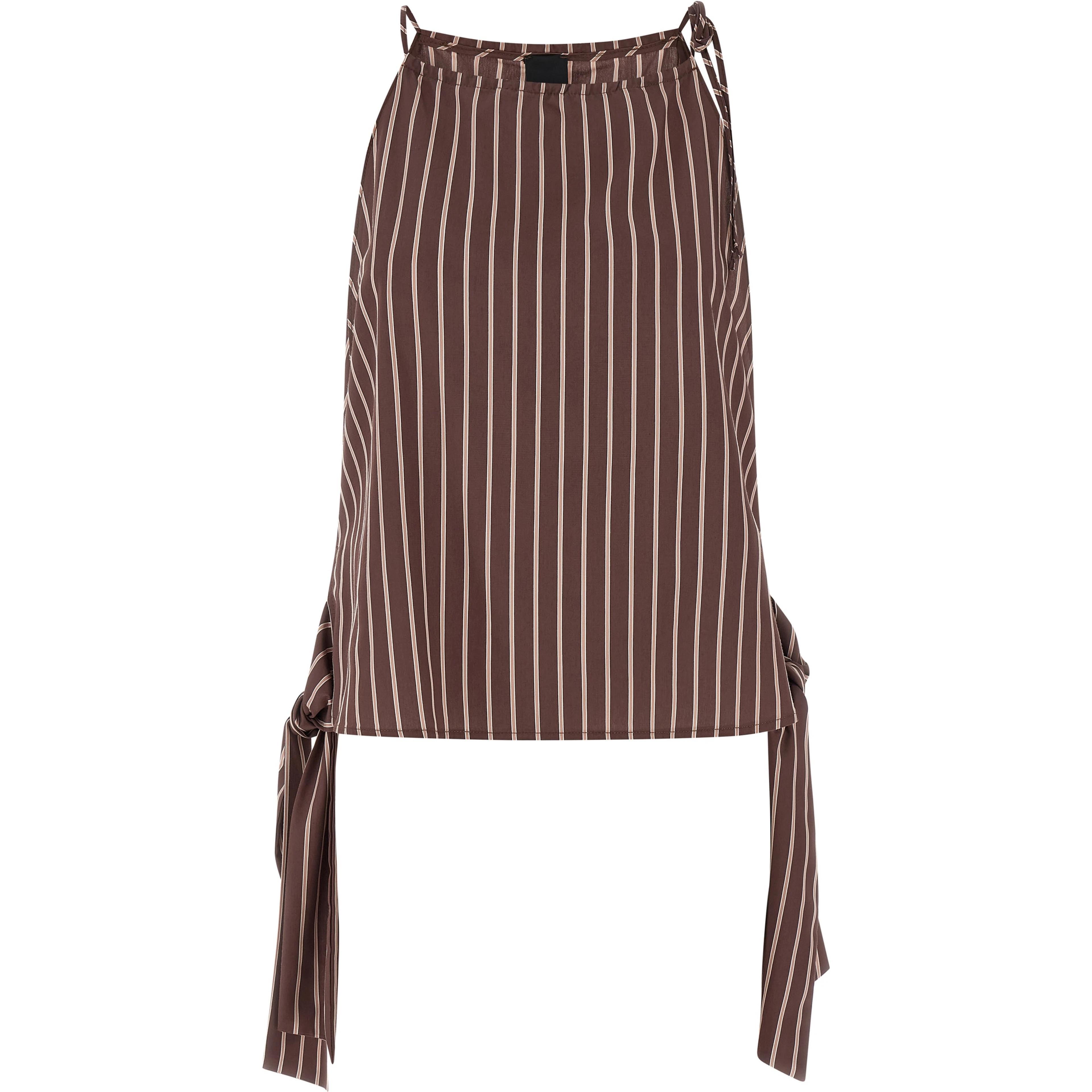 Brown Viscose Sleeveles T-Shirt