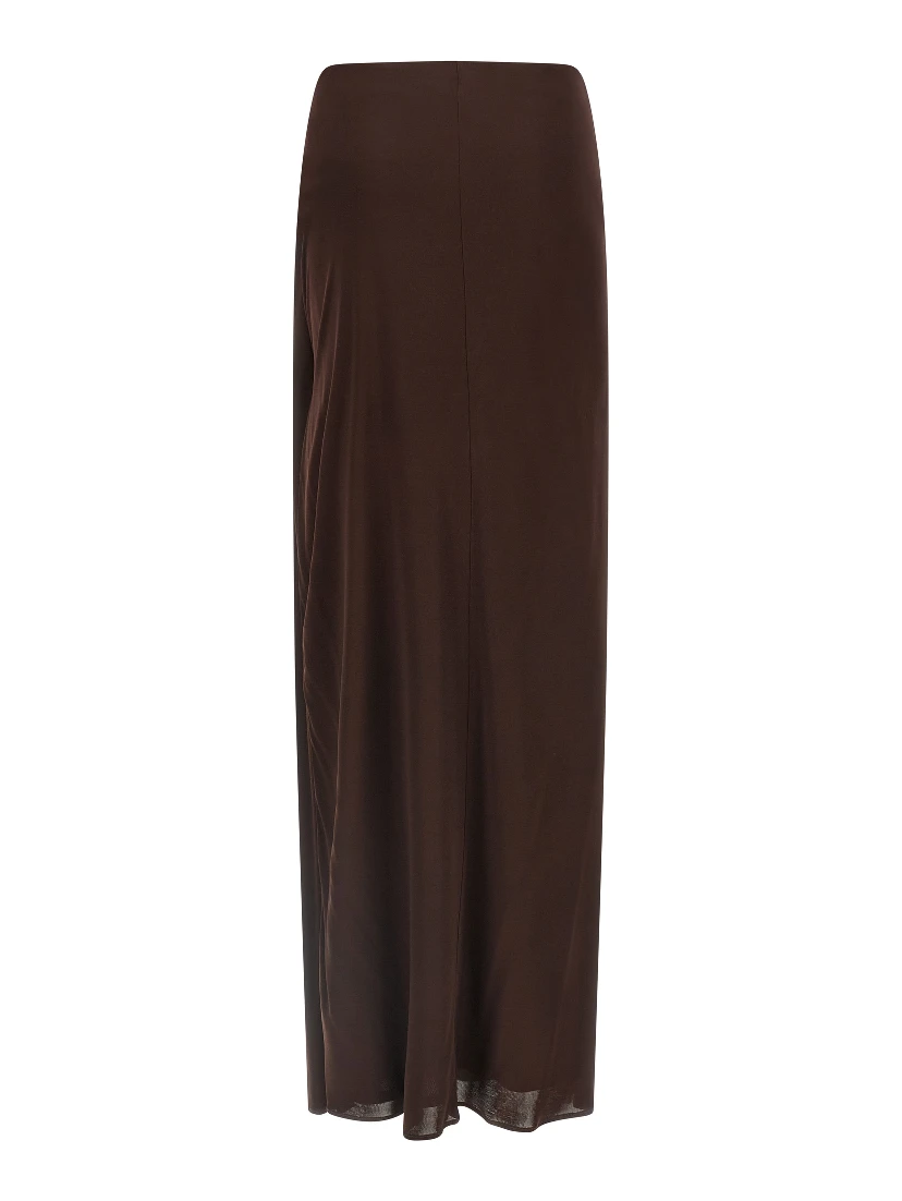 Brown Viscose Mini Skirt