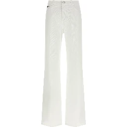 White Cotton Flared Jeans