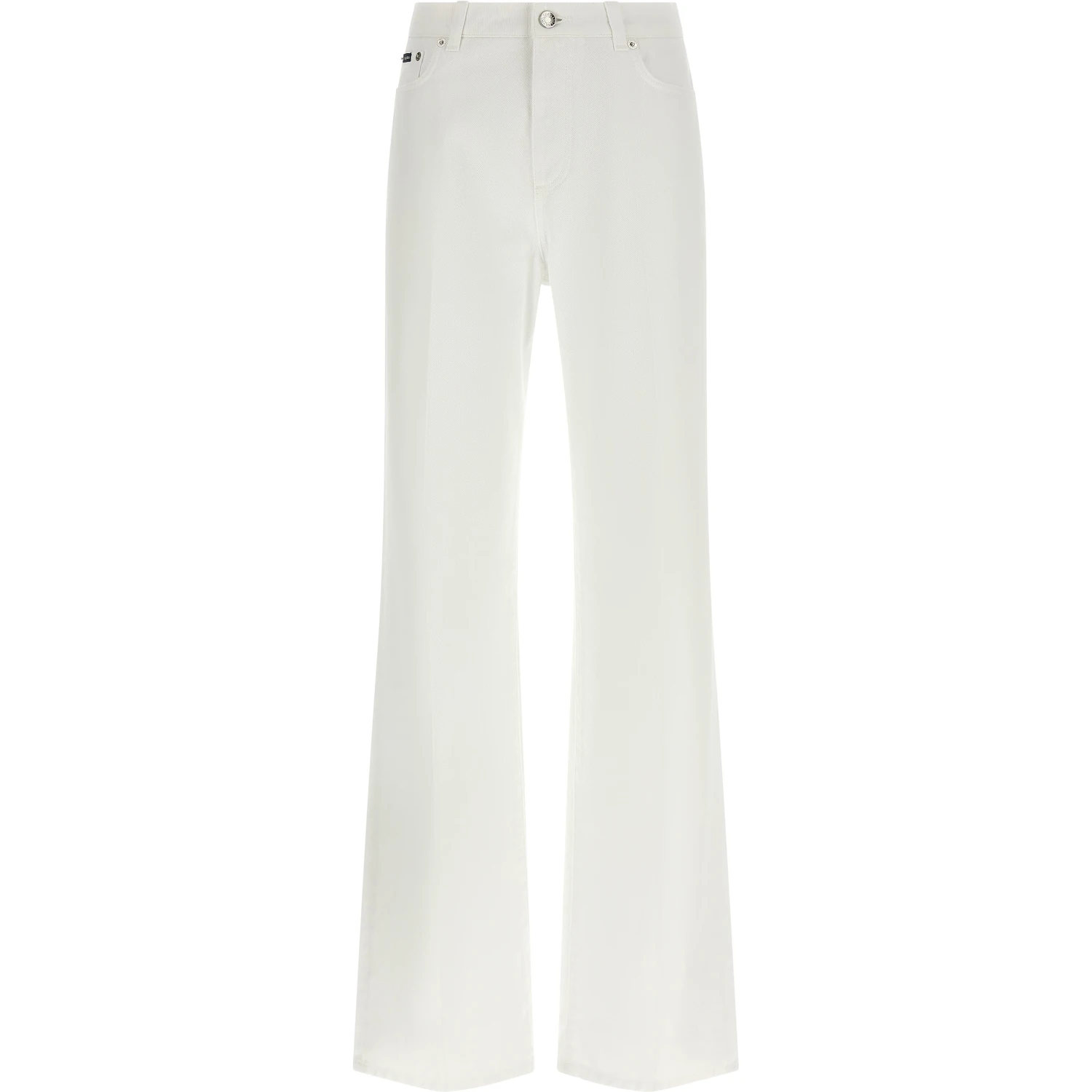 White Cotton Flared Jeans