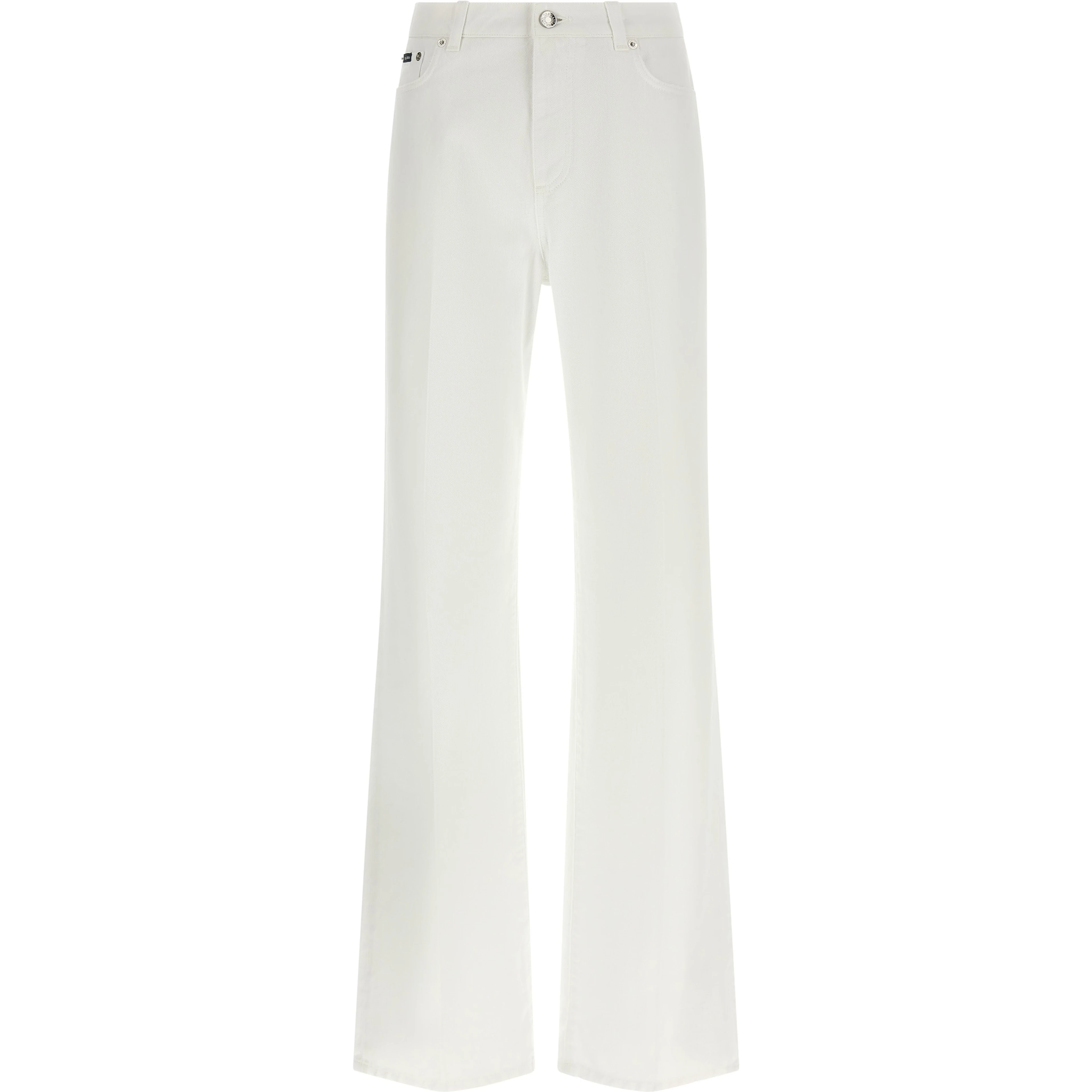 White Cotton Flared Jeans