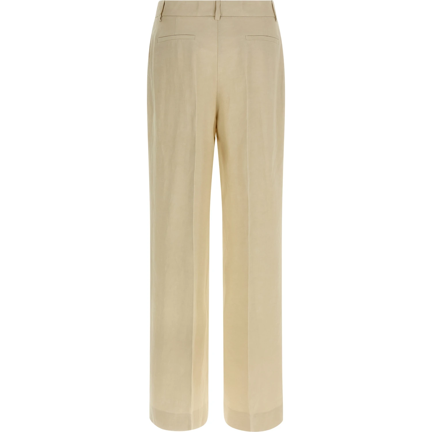 Beige Viscose Casual Pants