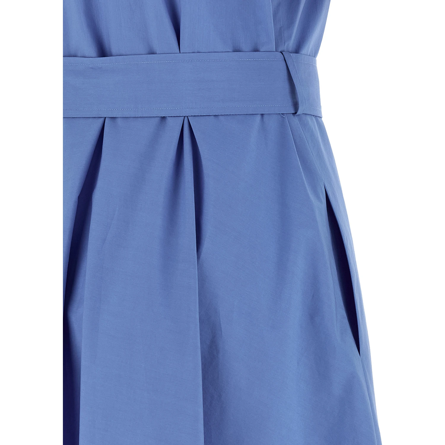 Blue Cotton Midi Dress