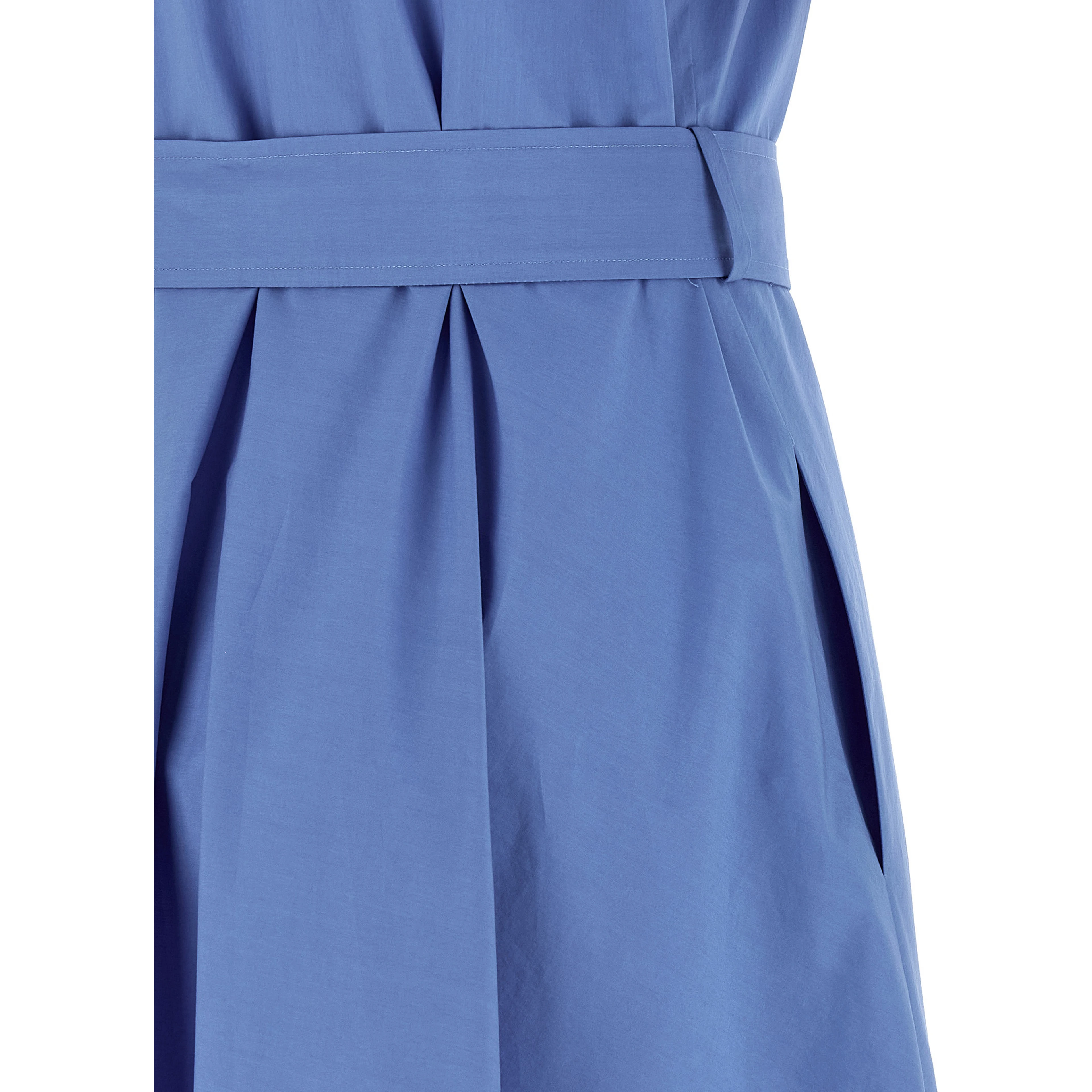 Blue Cotton Midi Dress