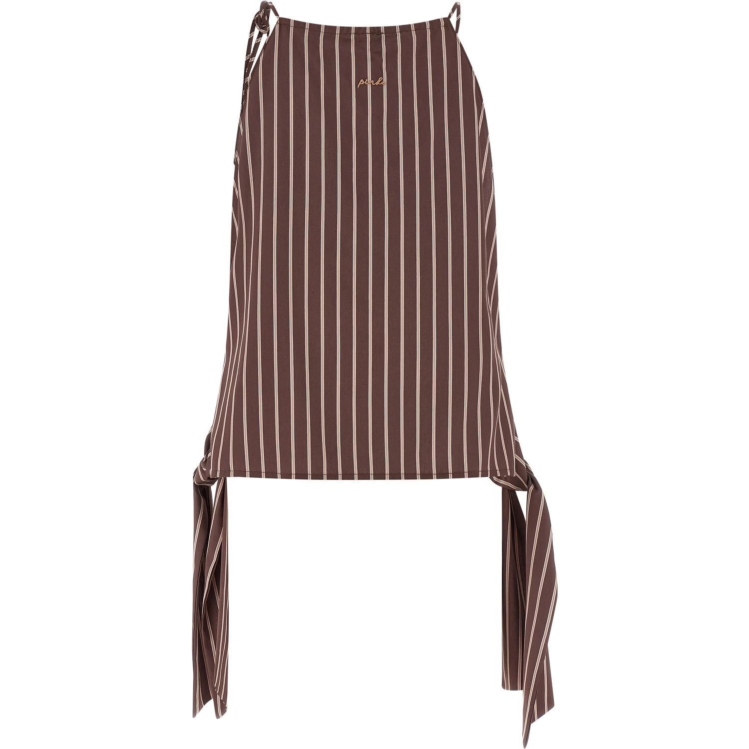 Brown Viscose Sleeveles T-Shirt
